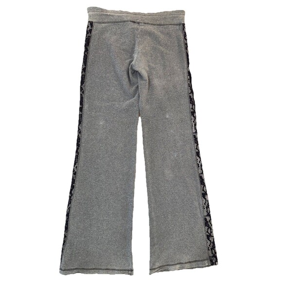 Bebe Sport Y2K Wide Leg Gray Lounge Pants Lace Trim Drawstring Small USA Made - Picture 4 of 11